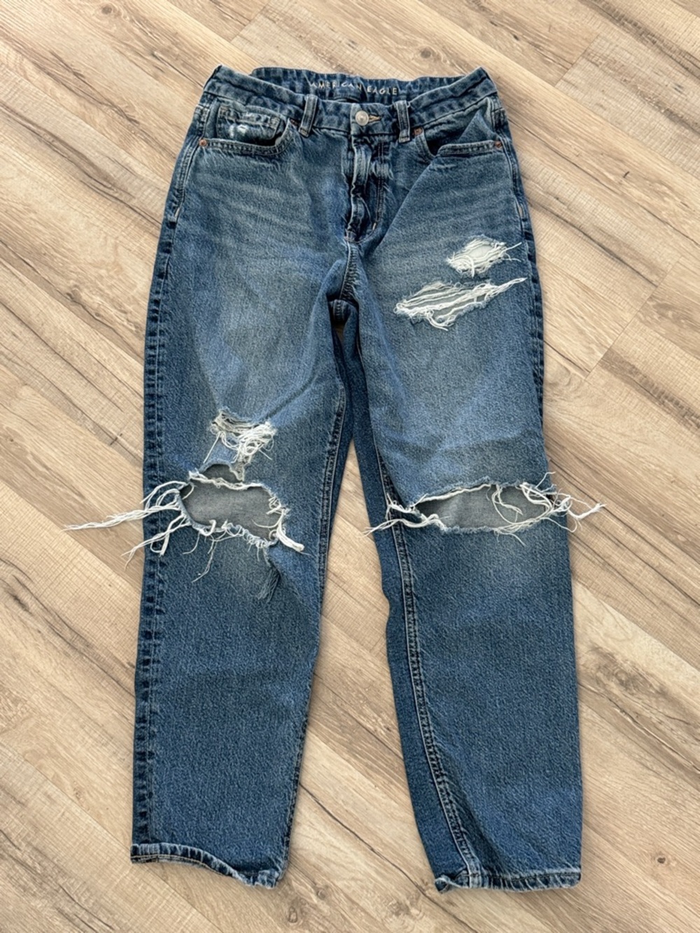 American Eagle Distressed Blue Ripped Jeans